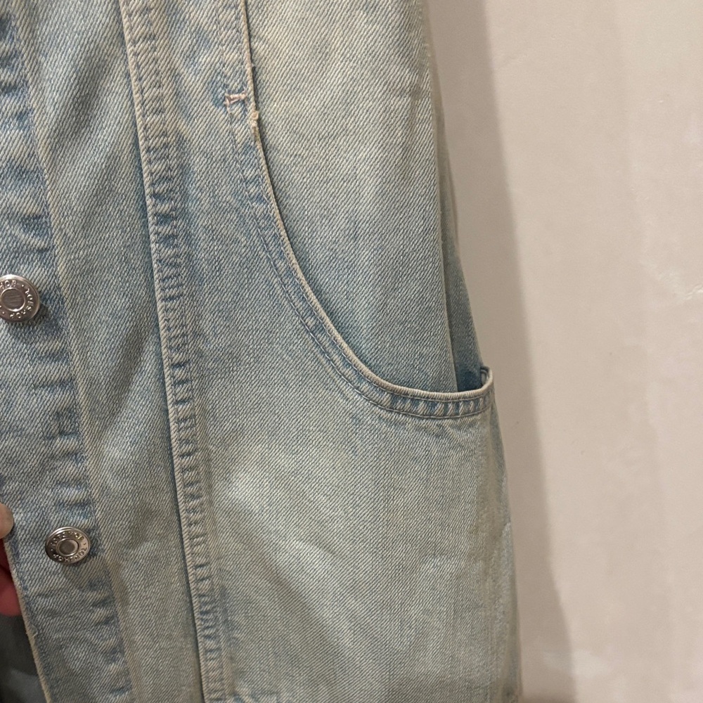 Topshop Sleeveless Denim Maxi Dress Button Front Size 2 - Picture 3 of 5